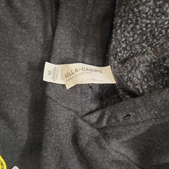 Bella Canvas Black Hoodie with Yellow and White Design - Picture 2 of 2